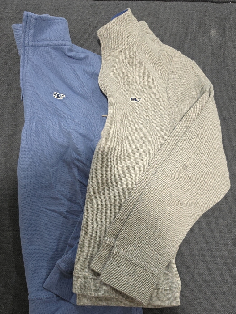 Vineyard Vines Kid's Half Zip Sweaters - Blue & Gray